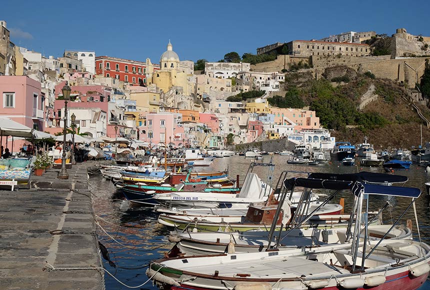 Procida is a tiny but beautiful island in the Bay of Naples, Italy