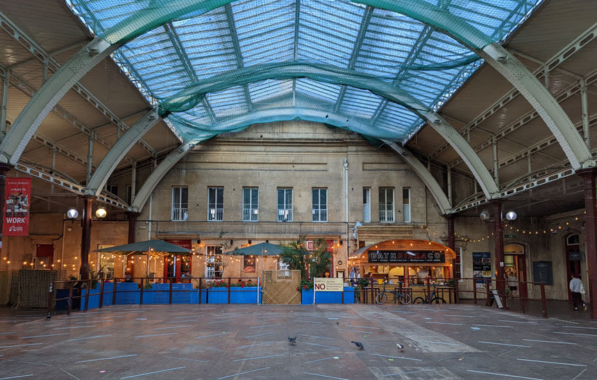 Bath Pizza, in the old Green Park railway station is a laidback option for dinner after a day of sightseeing