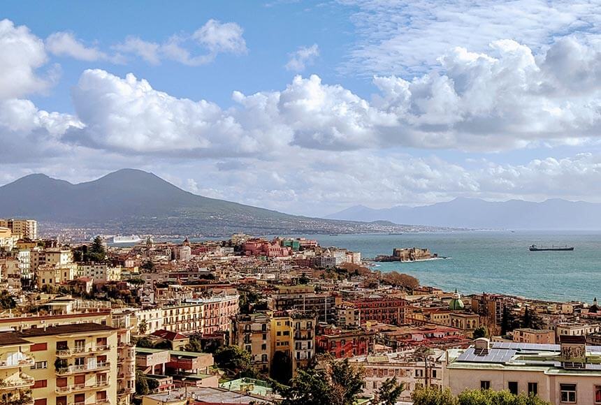 Like Pompeii, Naples sits in the shadow of Mount Vesuvius - which is still an active volcano