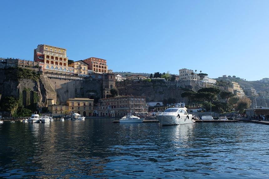 The harbour in Sorrento. Elegant, laid-back Sorrento is one of the best places to stay to visit Pompeii.