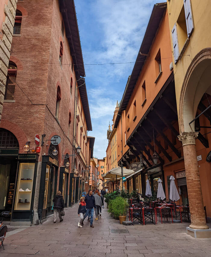 The streets in Bologna city centre are so charming