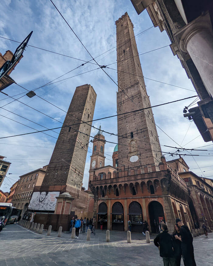 Don't miss seeing the two towers when visiting Bologna, Italy