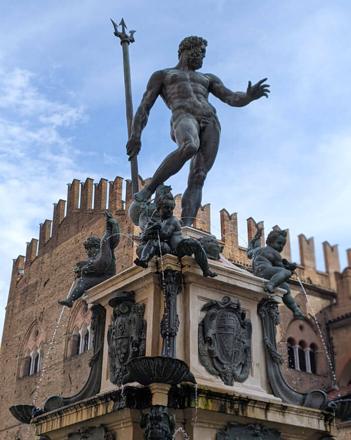 The Fountain of Neptune. Tour guides love to point out the best position to admire the statue.