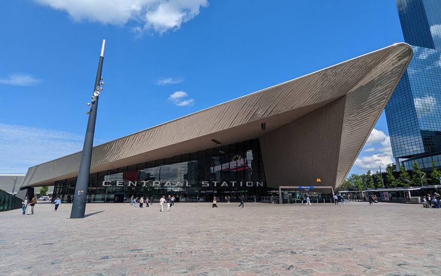 Rotterdam's Centraal Station, is an appropriately eye-catching gateway to the city
