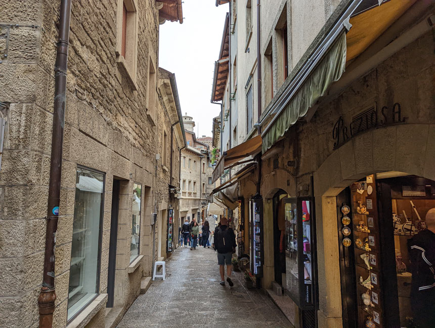 San Marino's narrow streets