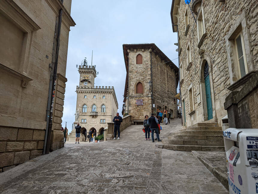 Looking towards Piazza della Libertà and Palazzo Pubblico, the seat of the San Marino government