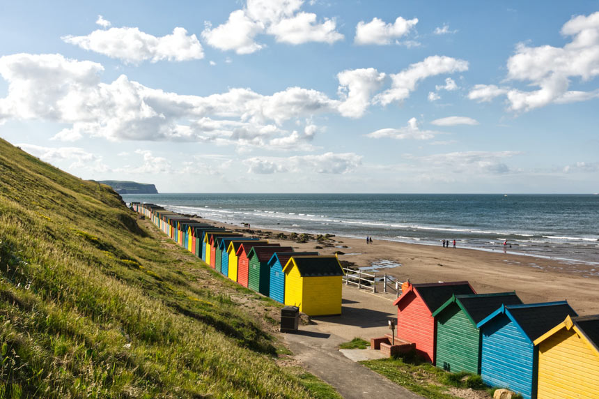 The beach in Whitby is gloriously sandy. Some sections are dog-friendly.