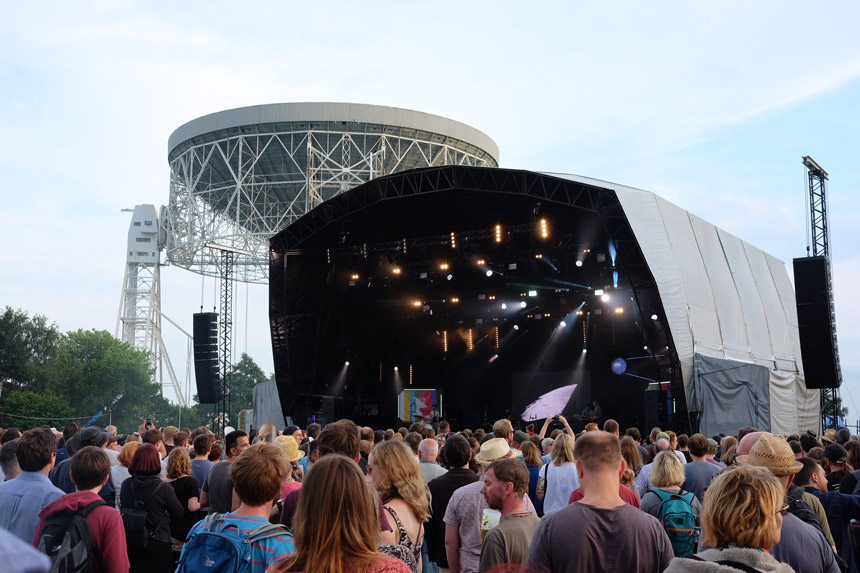 The Bluedot music and science festival is held at Jodrell Bank every summer