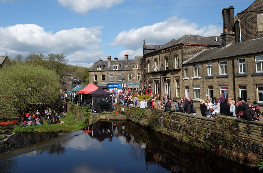 The centre of Marsden during the Cuckoo Day Festival