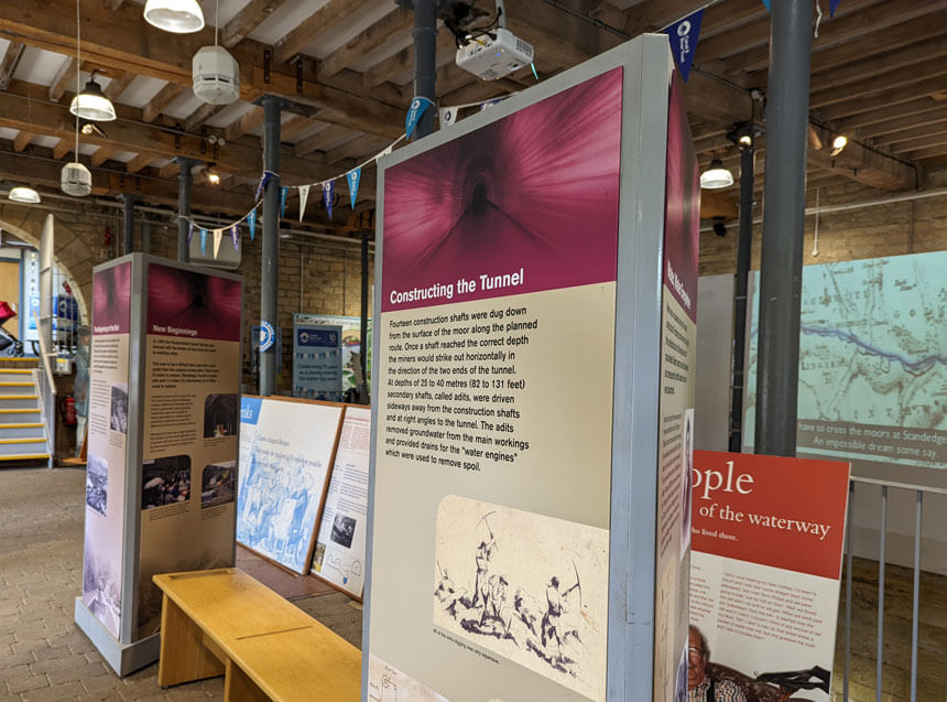 Displays in the visitor centre at Standedge Tunnel