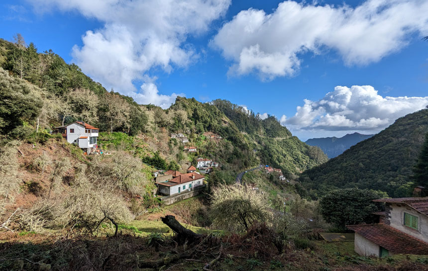 There are beautiful views over the valley from the levada walk