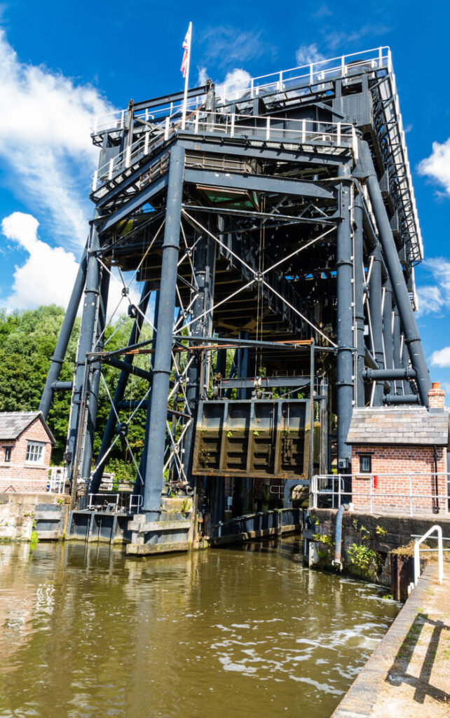The "cathedral of the canals", the Anderton Boat Lift near Northwich, Cheshire