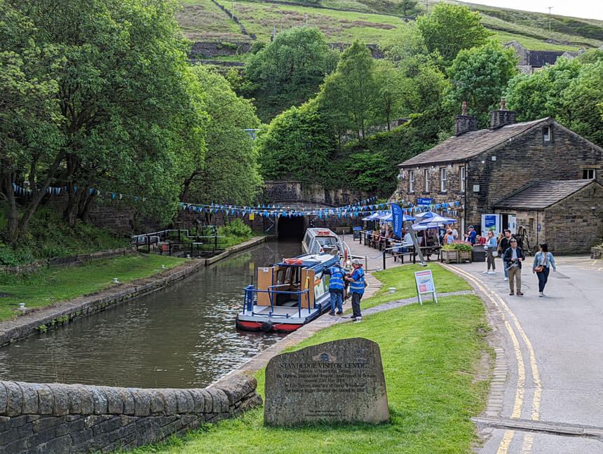 Taking a canal boat trip into Standedge Tunnel on the Huddersfield Narrow Canal