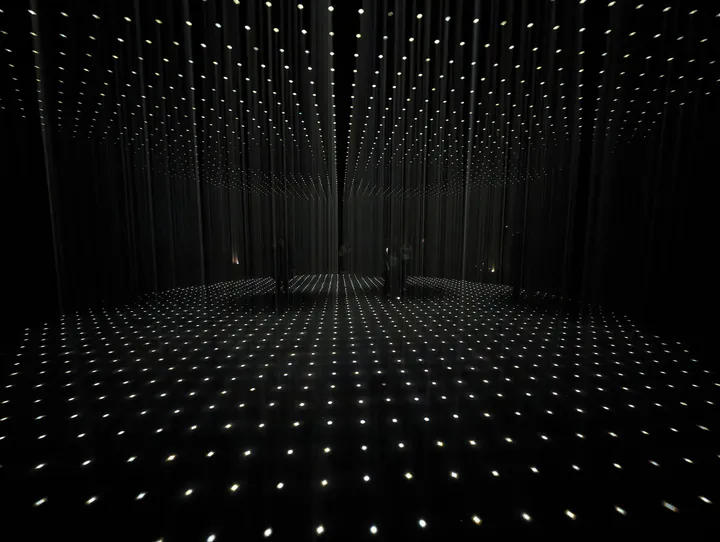 An immersive piece by Random International at the Nxt Museum in Amsterdam Noord
