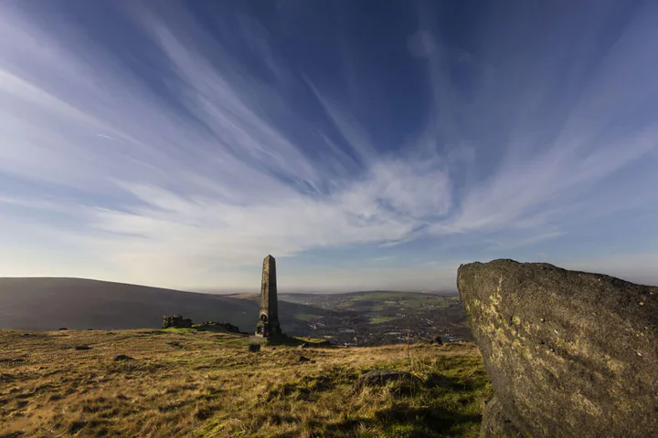 You can see the war memorial at the top of Pots and Pans from miles around