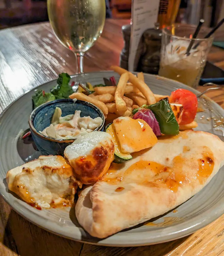 My halloumi kebab at the Dirty Bottles restaurant