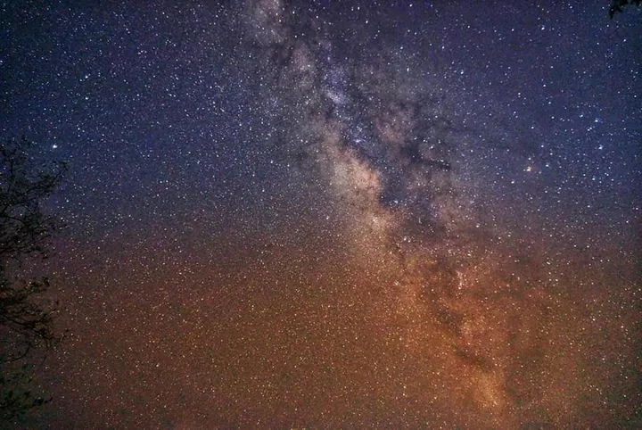 The Milky Way above Lushoto town in the Usambara mountains