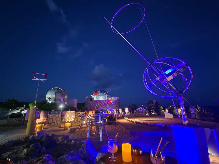 Astronomical observatories at the Astronomy Café Rhodes, in Greece