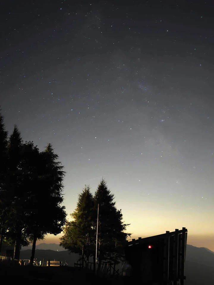 The night sky up a local mountain in Switzerland