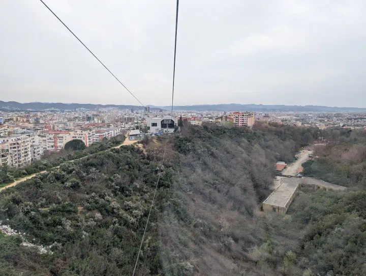 A view of Tirana from the Dajti Mountain cable car
