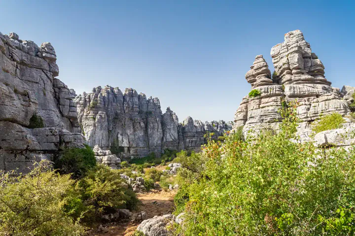 Dramatic rock formations in El Torcal Natural Park