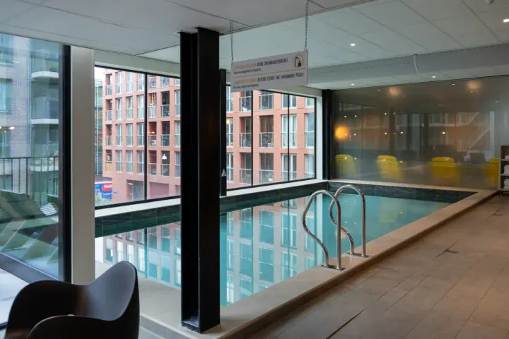 A small swimming pool in a hotel