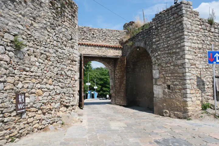 Old stone fortifications at the old Ohrid city wall