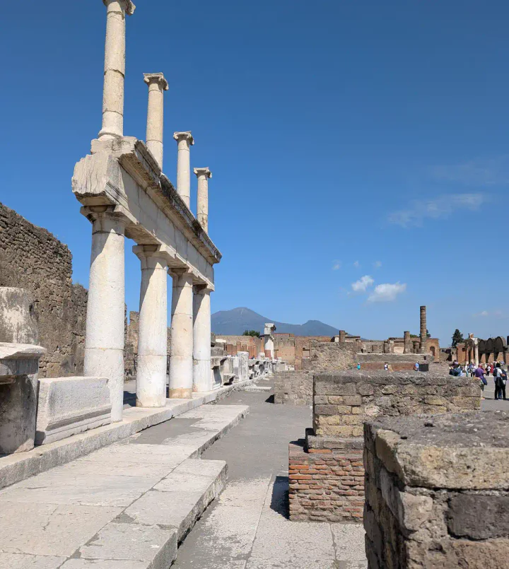 A section of stone columns in the Forum