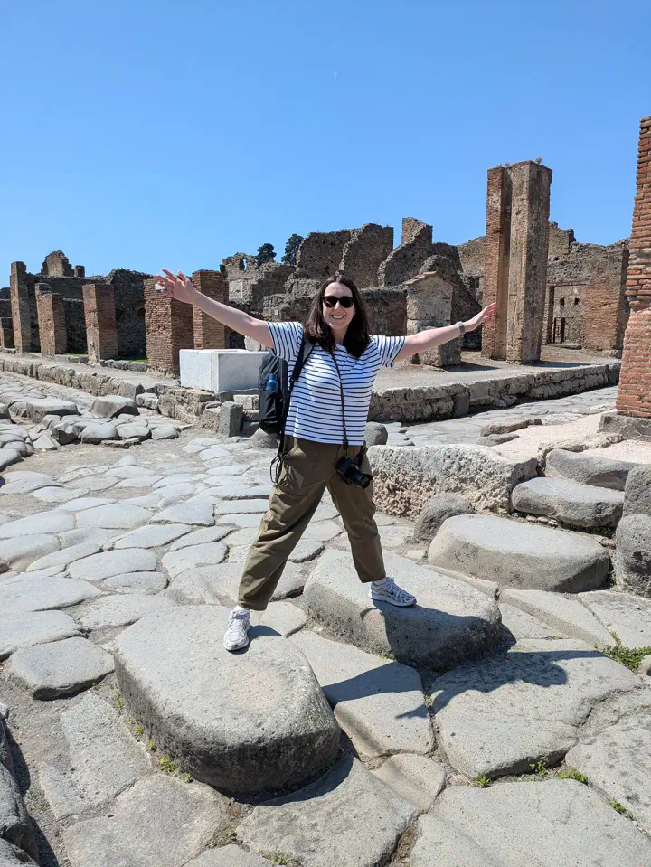 A woman (me!) at Pompeii