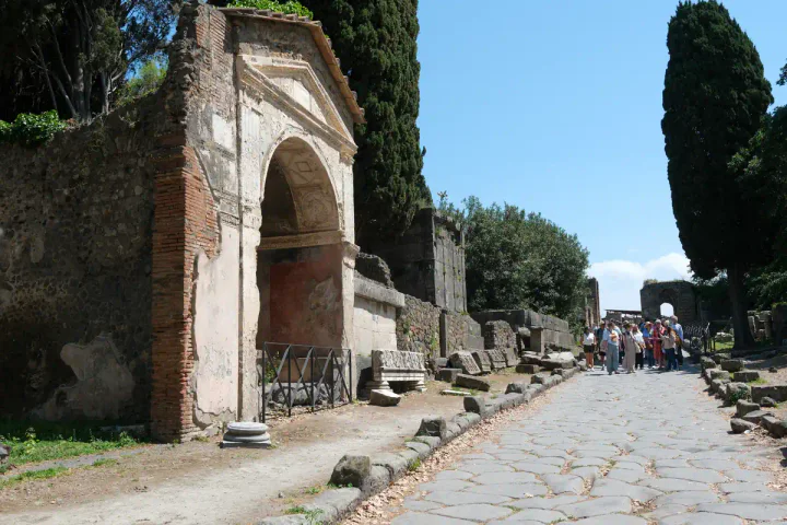 A grand tomb by the side of the street