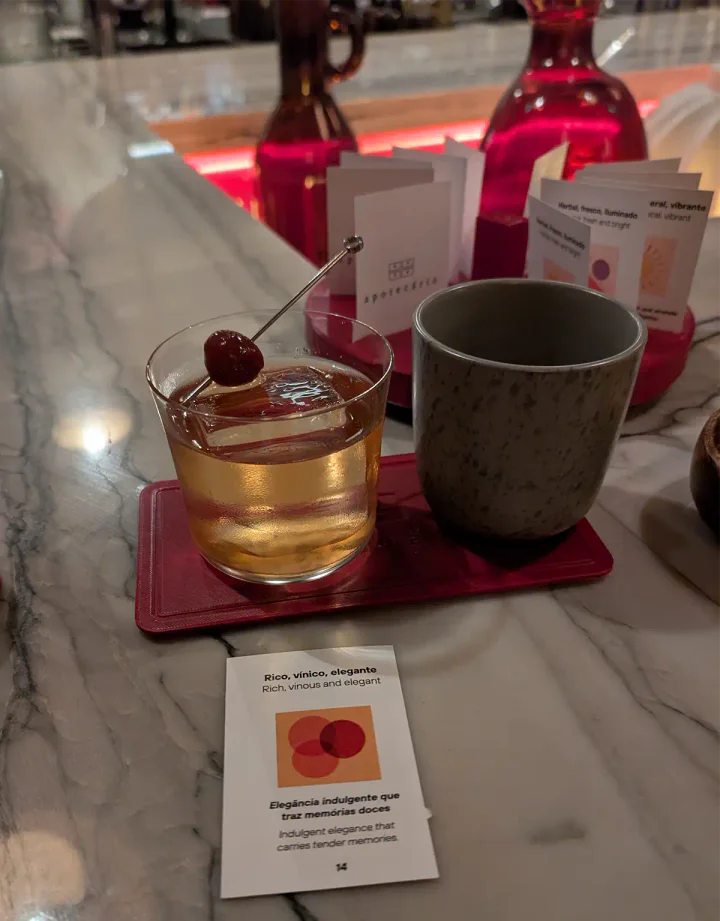 A cocktail in a speakeasy cocktail bar in Porto