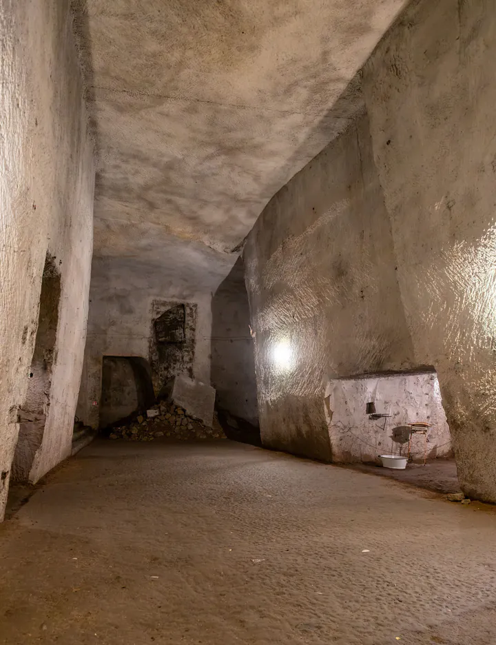 A huge underground space at the Galleria Borbonica, Naples