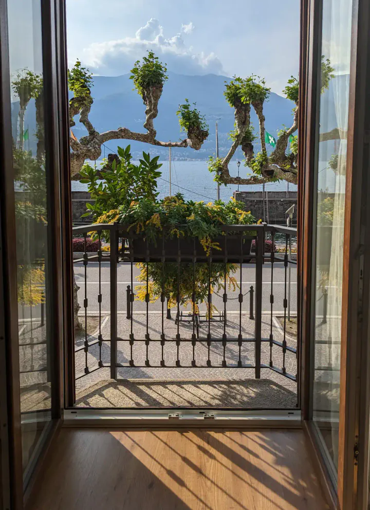 The view of Lake Como from my Airbnb in Bellano. Arriving here after a day travelling through the Alps on the Bernina Line was a wonderful end to a perfect day.