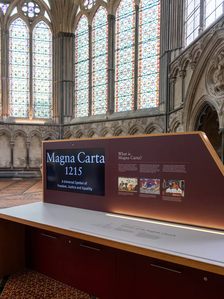 A display at the Magna Carta exhibition in Salisbury Cathedral, one of the best things to do in Salisbury