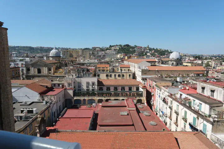 A view of Naples from the roof of the cathedral, looking towards Rione Sanita. There are at least four domes in this photo.