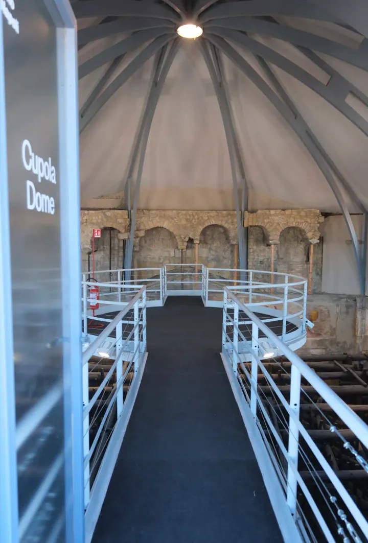 Walking into the secret 'double dome' room. There's a dome above your head and another one underneath your feet.