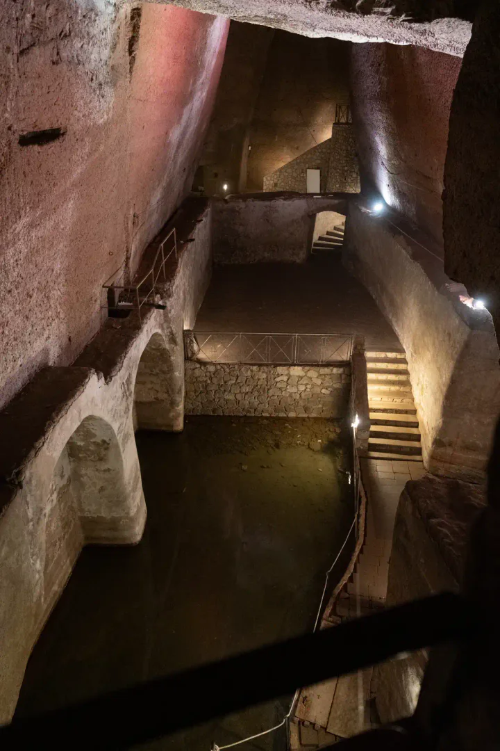 A huge underground cistern at Galleria Borbonica