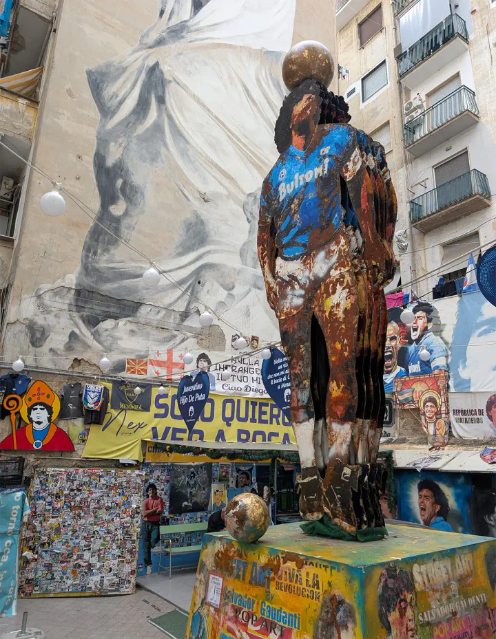 A sculpture and more murals of Maradona