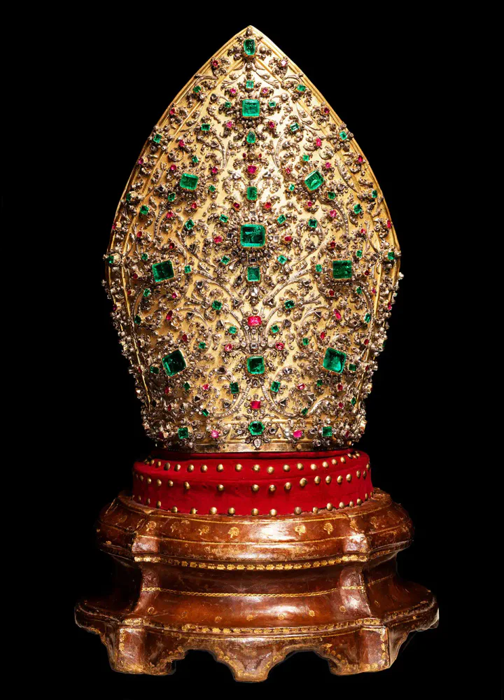 A jewelled mitre at the Museum of the Treasure of San Gennaro