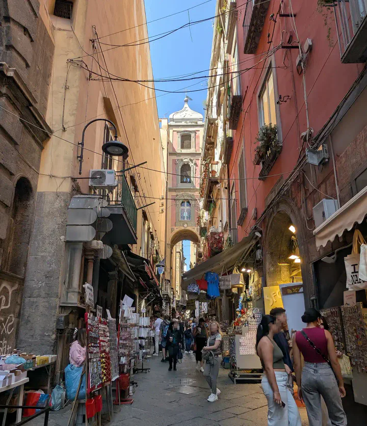 The shops on Via S. Gregorio Armeno sell nativity scenes and Christmas decorations