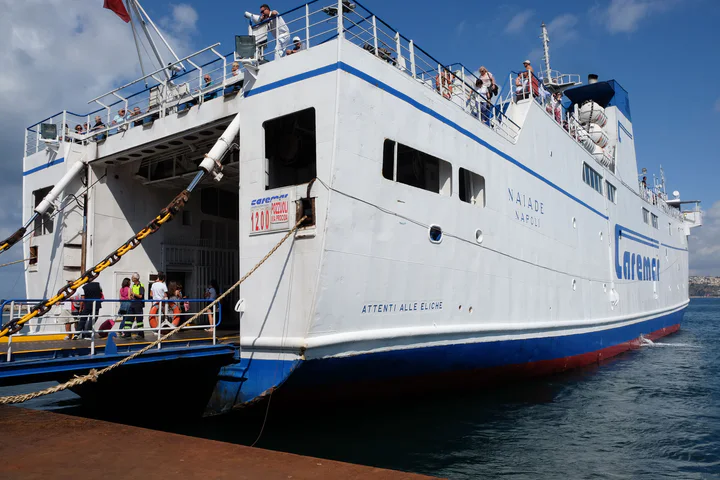 A Caremar ferry from Ischia to Procida