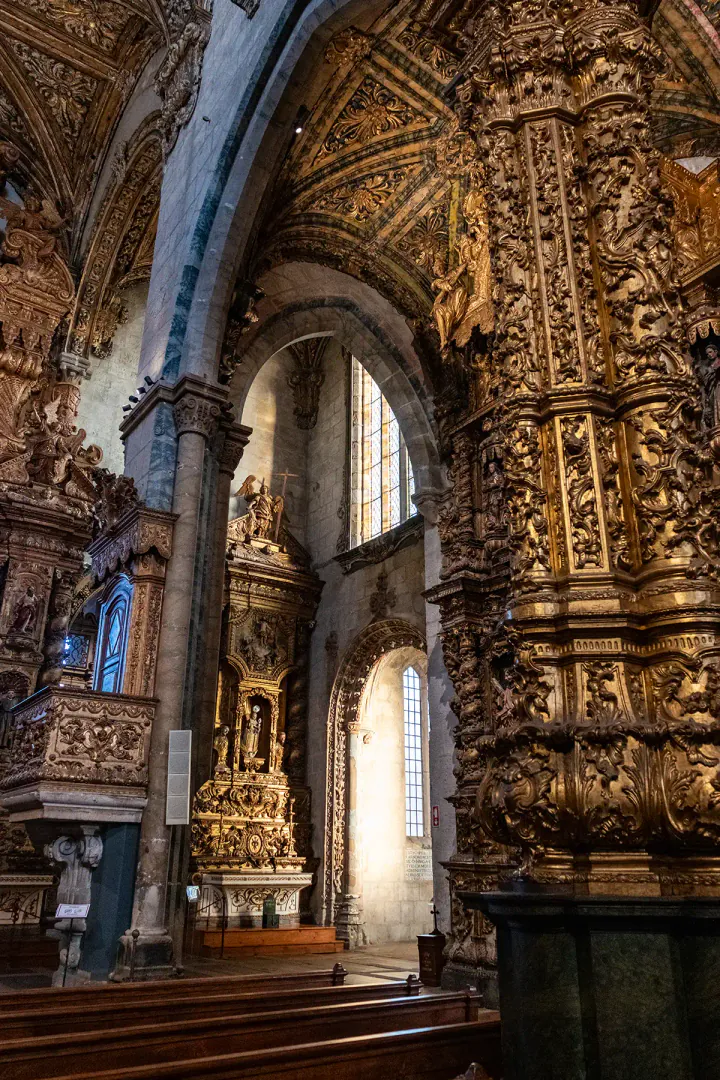 A church interior, covered in gold decoration