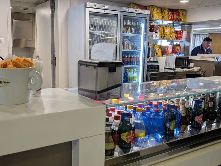 A bar and cafe counter
