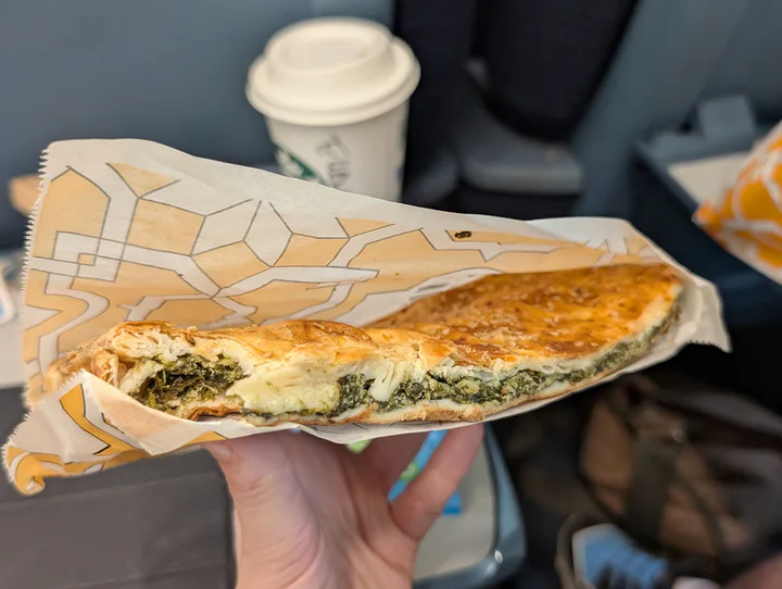 A slice of spinach pie