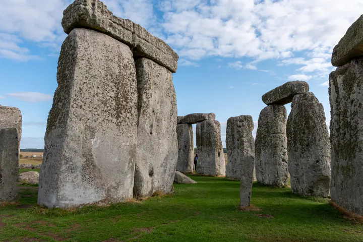 Ancient stones in the inner circle at Stonehenge