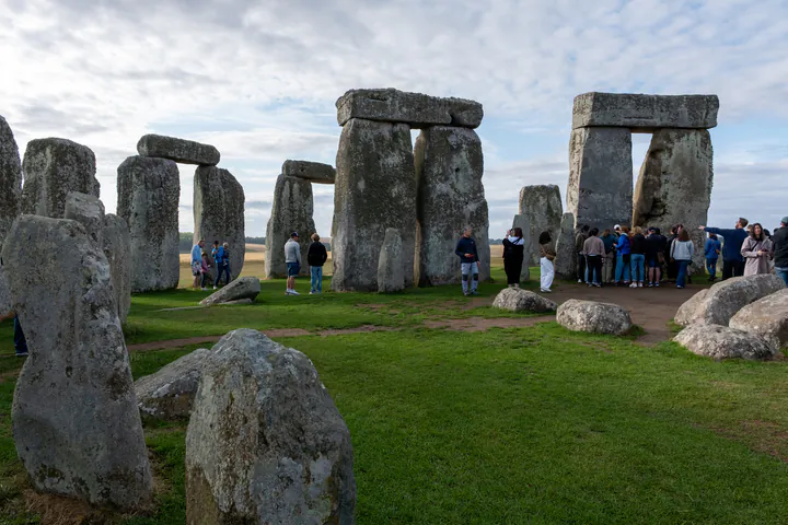 Looking into the inner circle of Stonehenge.