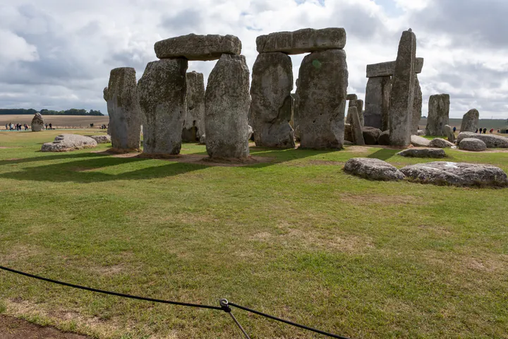 A view of Stonehenge taken from the paid visitor footpath. It's significantly closer than the free footpath.
