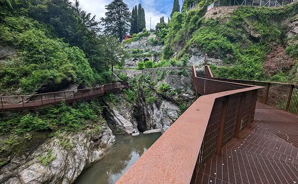 The walkways of the Orrido di Bellano, in Lake Como