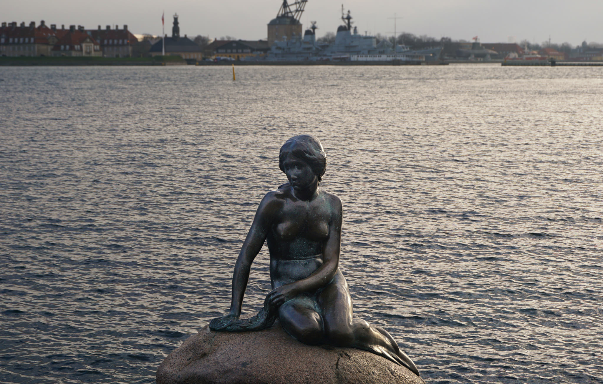 The Little Mermaid, Copenhagen. We nearly fell in the harbour trying to get this picture.