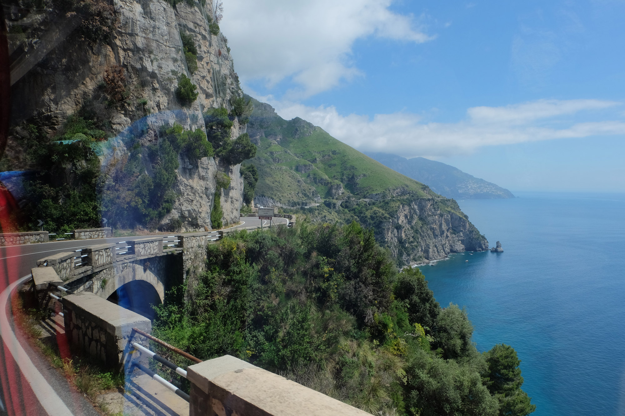 The Amalfi coast road from the Hop On Hop Off bus